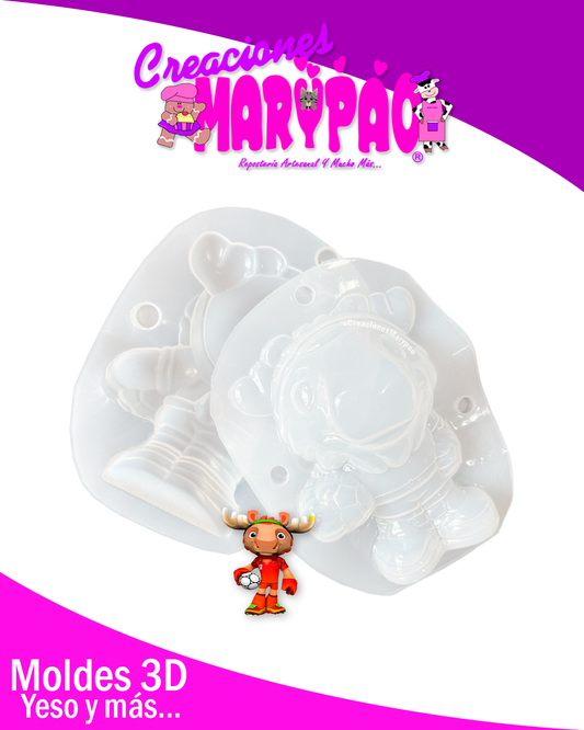 Molde Para Alcancías de Yeso Mundial 2026 Mascotas Alce⚽