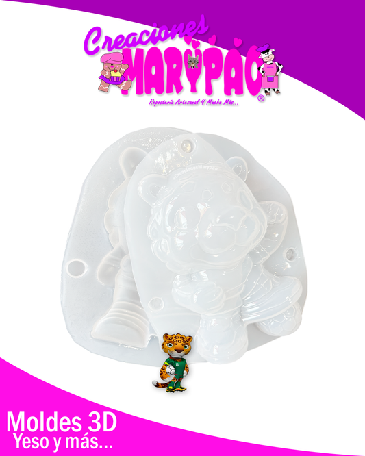 Molde Para Alcancías de Yeso Mundial 2026 Mascotas Jaguar🐆