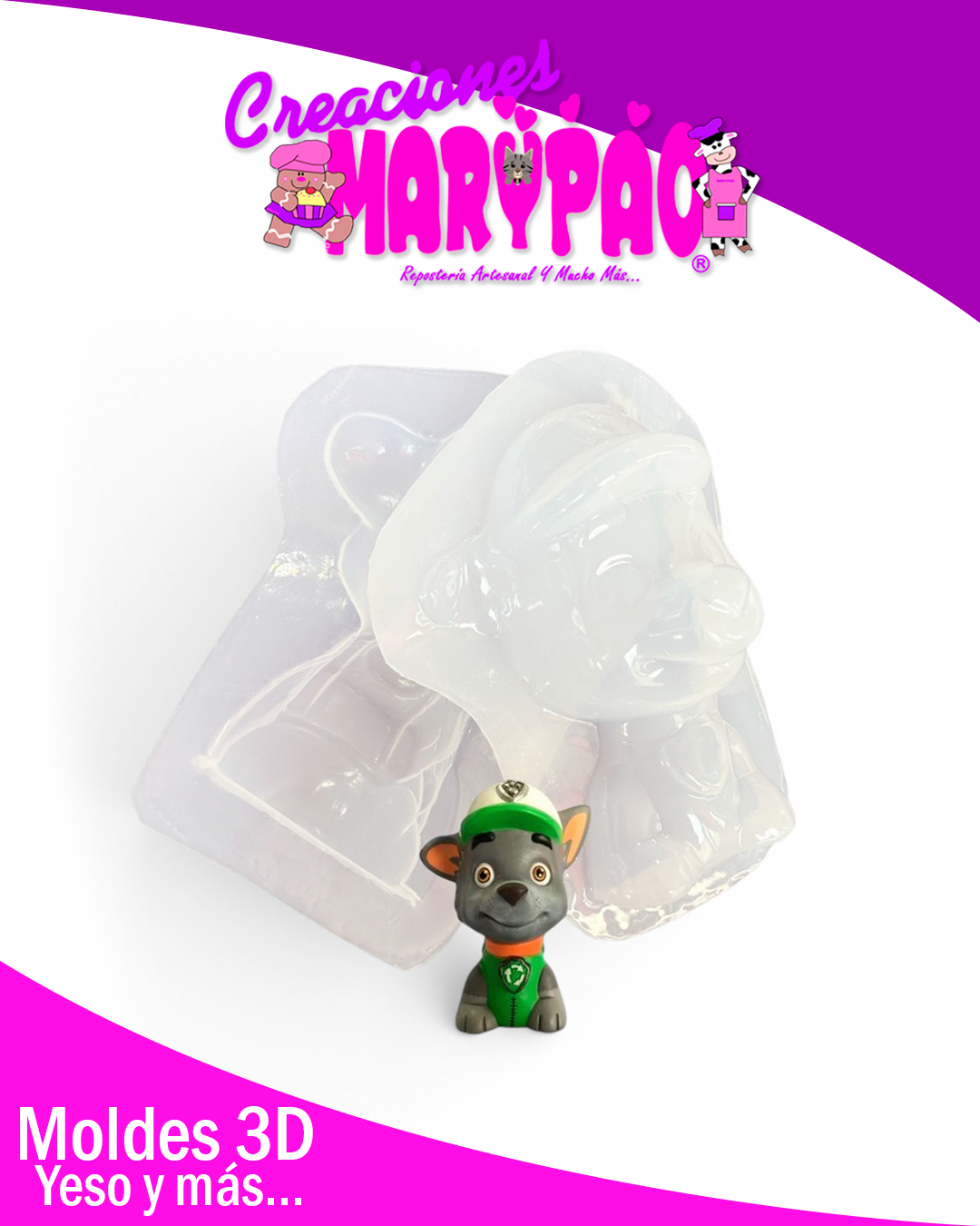 Molde Para Alcancía de Yeso Paw Patrol Rocky