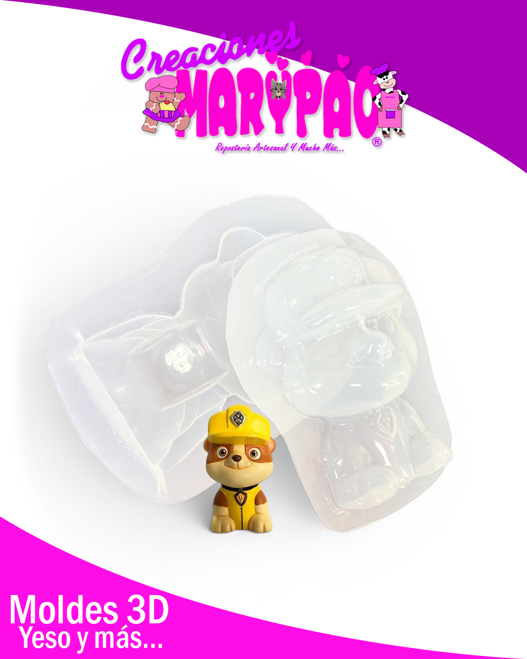 Molde Para Alcancía de Yeso Paw Patrol Rubble