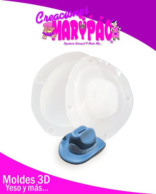 🤠✨ Molde para Alcancía Sombrero Vaquero ✨🤠