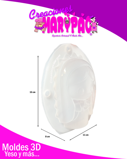 Molde Para Alcancía de Yeso Virgencita Kawaii ✨