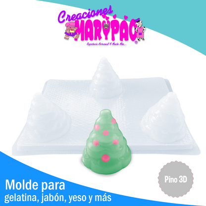 Molde Arbol Pino 3d Navidad  Gelatinas Yeso Resina Jabon