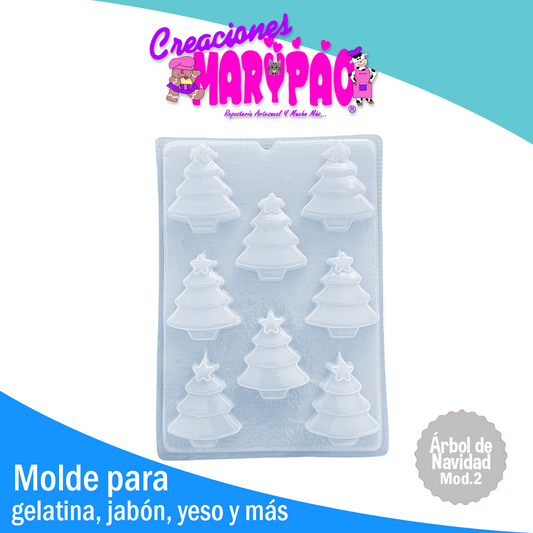 Molde Árbol De Navidad Mod. 2 Gelatina Jabones Gomitas Yeso Resina