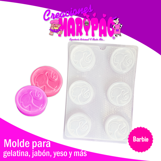 Molde Barbie Gelatinas Jabones Figuras de Yeso