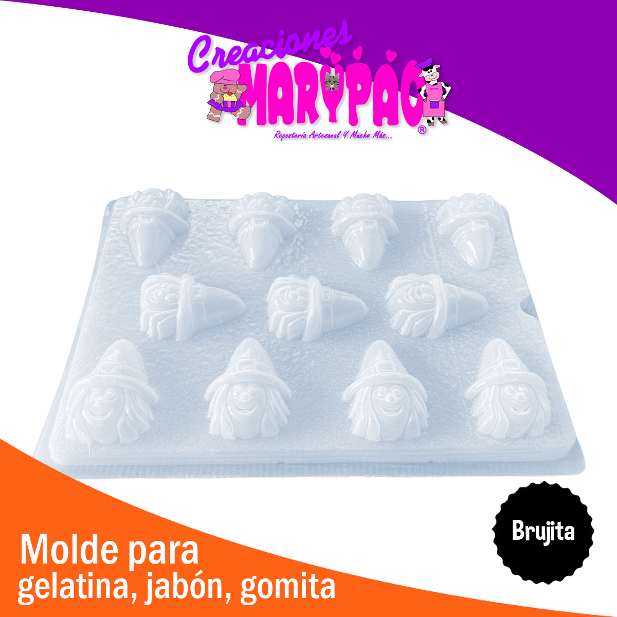 Molde Bruja Brujita Halloween Jabones Yeso Chocolate