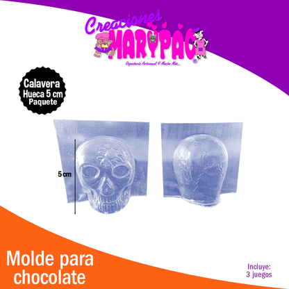 Moldes Calaveras De Chocolate Huecas 5 cm Dia de Muertos