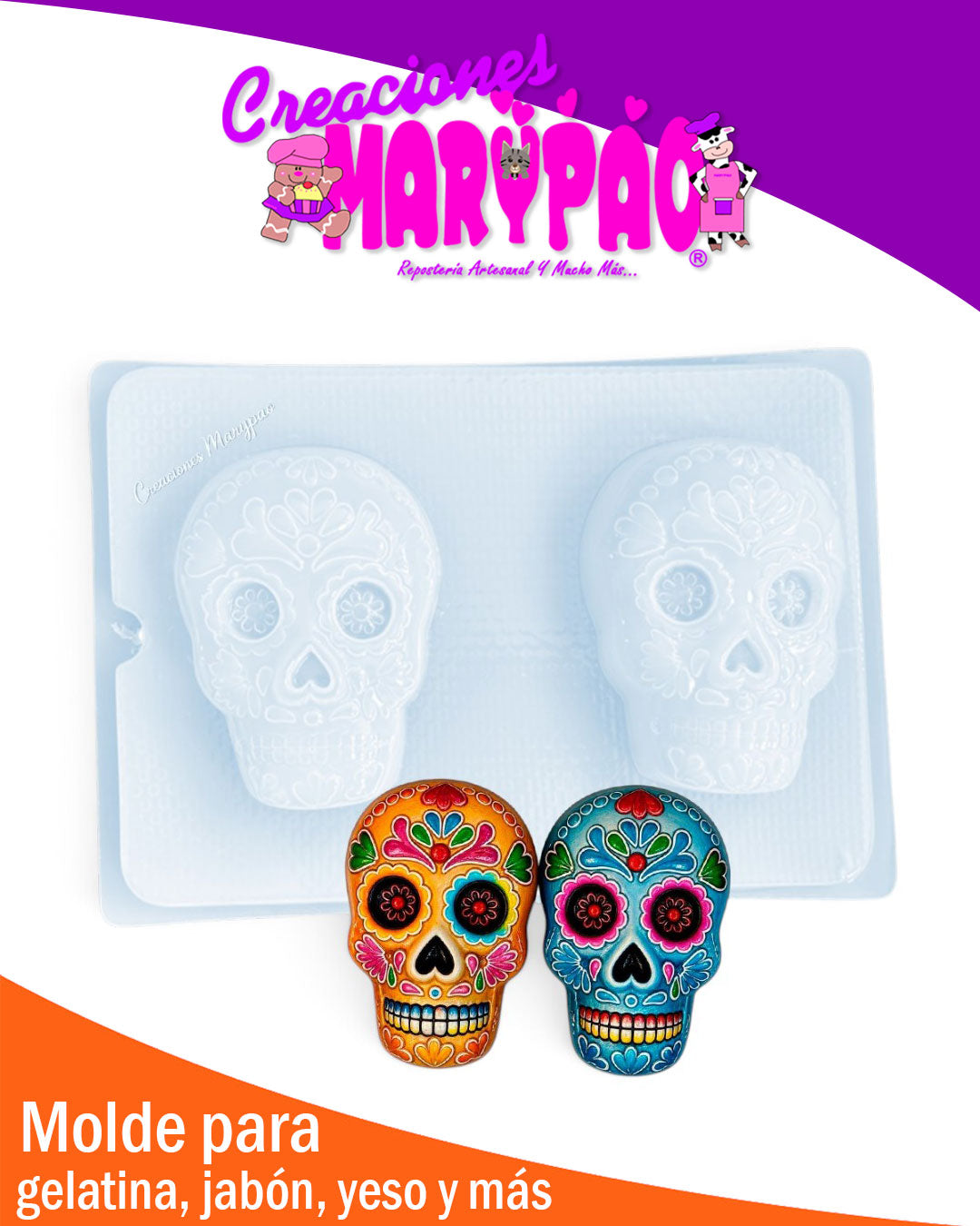 💀 Molde de Calaveras 13 cm Día de Muertos 💀