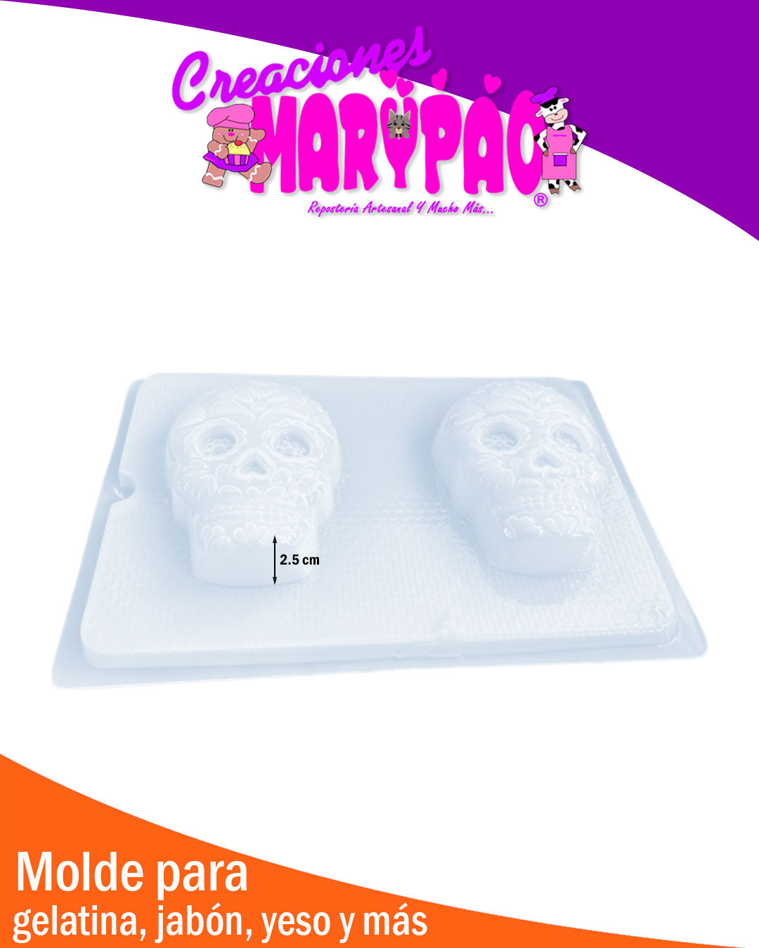 💀 Molde de Calaveras 13 cm Día de Muertos 💀