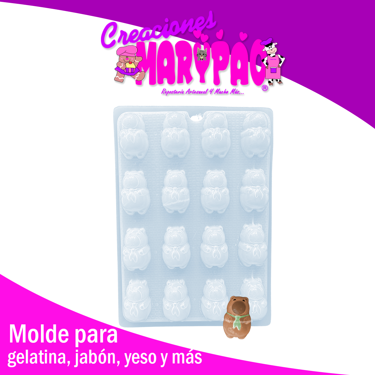 🦫 Molde Capibara Jabones Gelatinas Yeso✨Mod.2