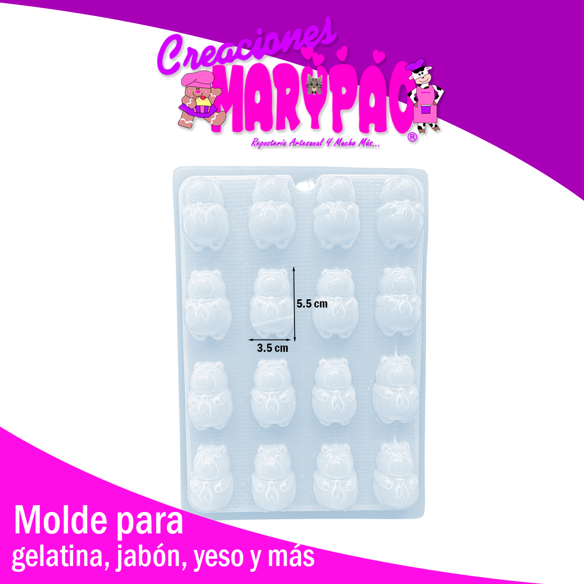 🦫 Molde Capibara Jabones Gelatinas Yeso✨Mod.2