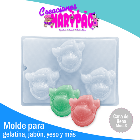 Molde Reno Mod3 Navidad  Gelatina Jabon Vela