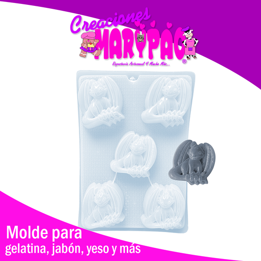 Molde Dragón Chimuelo Jabones Yeso Gelatina
