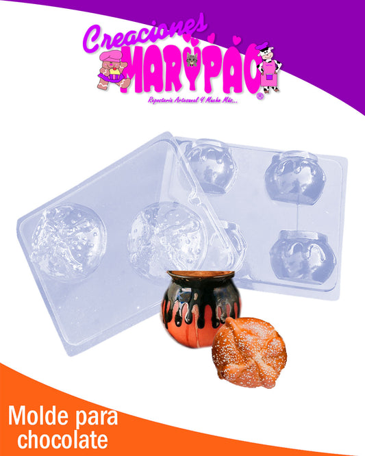 Moldes Paletas de Chocolate Pan de Muerto y Jarrito de Café