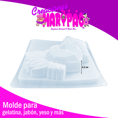 ❤️Molde Corazones Milagritos Mexicanos Diseño Grande Alas🪽