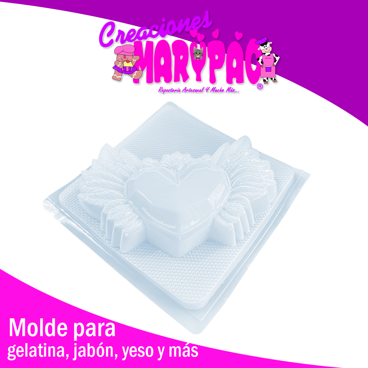 ❤️Molde Corazones Milagritos Mexicanos Diseño Grande Alas🪽