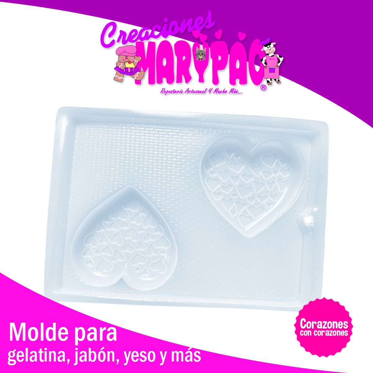 Jello Molds Plastic Molde Mexicano en Forma Corazon 3D/Hearts Dia de los  Amor