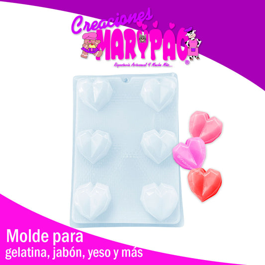 Molde Corazón Diamante Para Gelatinas Jabones