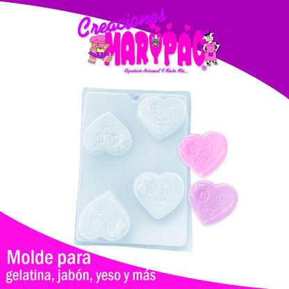 Molde Corazón Niña Jabones Gelatinas Febrero