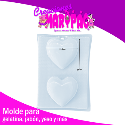 ❤️✨ Molde Corazón 2 Cavidades – Tamaño 11.5 cm ✨❤️