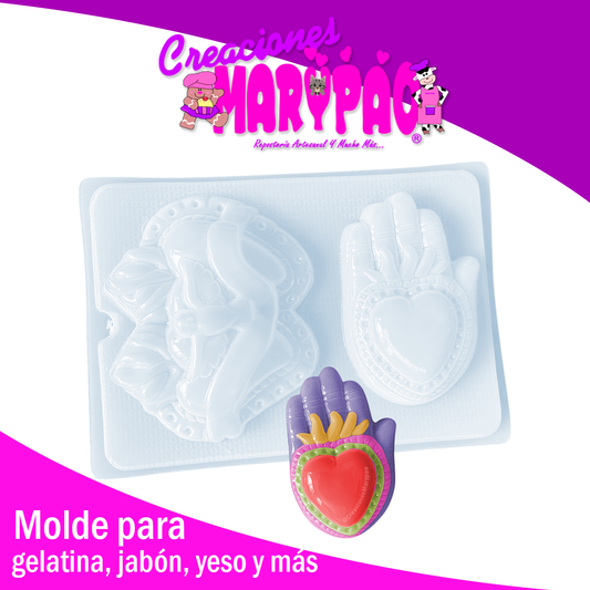 Molde Corazones Milagritos Mexicanos Mod.2 Mano Yeso y Más