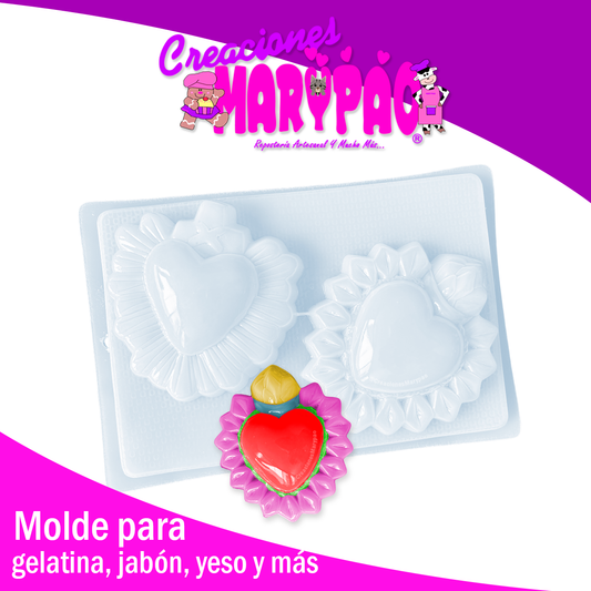 Molde Corazones Milagritos Mexicanos Mod.3 Fuego Yeso y Más