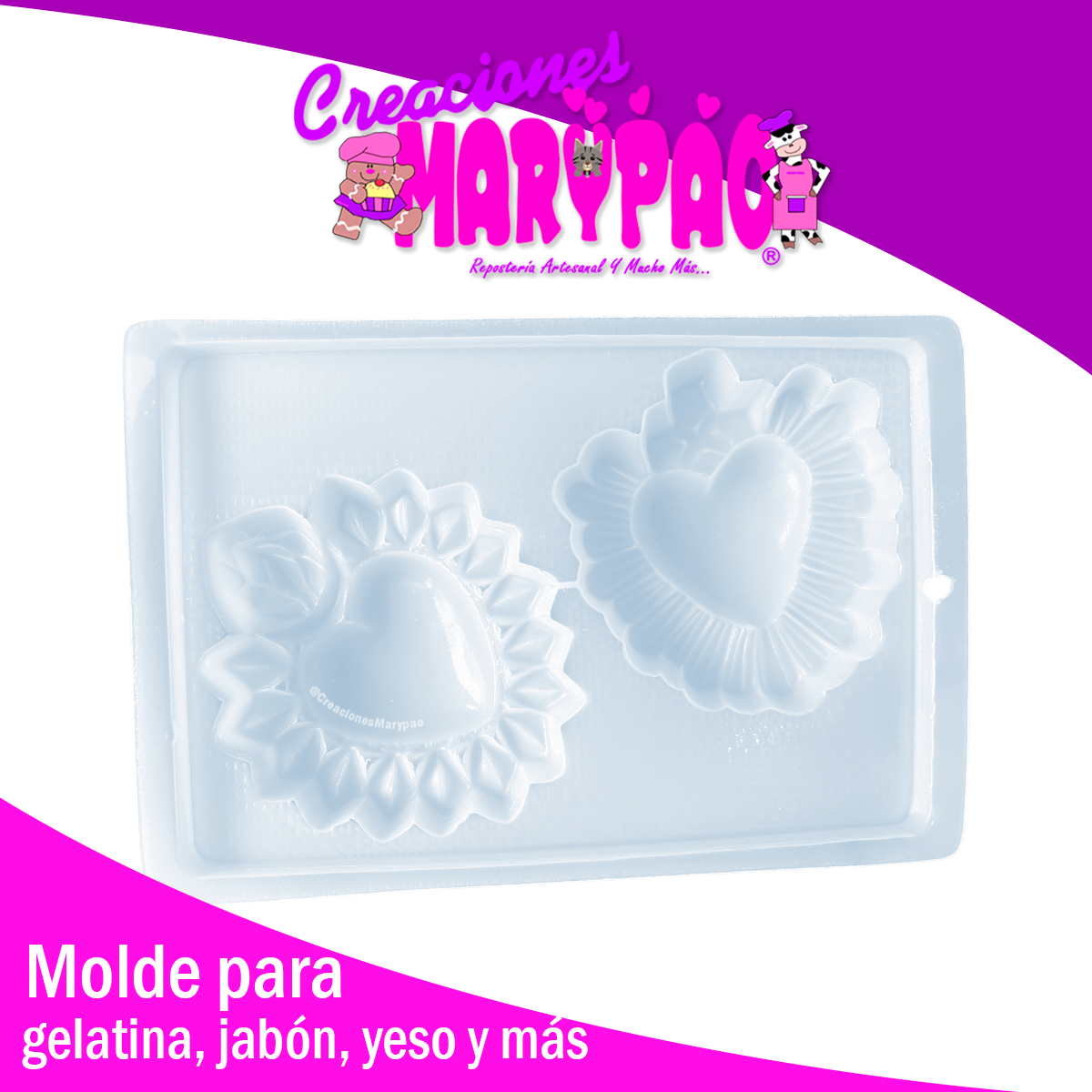 Molde Corazones Milagritos Mexicanos Mod.3 Fuego Yeso y Más