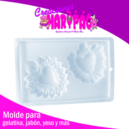 Molde Corazones Milagritos Mexicanos Mod.3 Fuego Yeso y Más