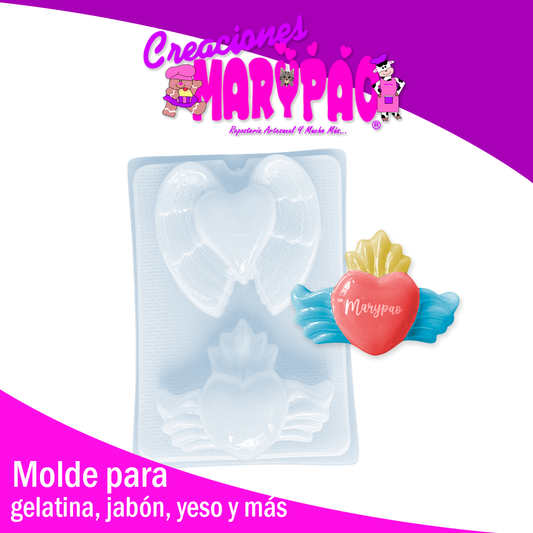 Molde Corazones Milagritos Mexicanos Mod.4 Alas Yeso Y Más