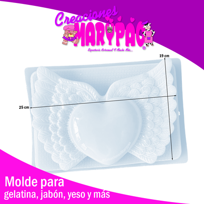 Molde Corazones Milagritos Mexicanos Mod.5 Alas Grande Yeso Y Más