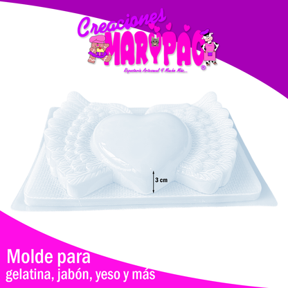 Molde Corazones Milagritos Mexicanos Mod.5 Alas Grande Yeso Y Más
