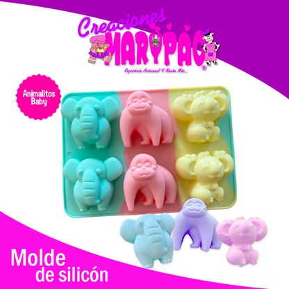 Molde Silicón Animalitos Baby Shower