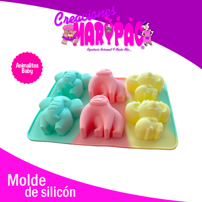 Molde Silicón Animalitos Baby Shower