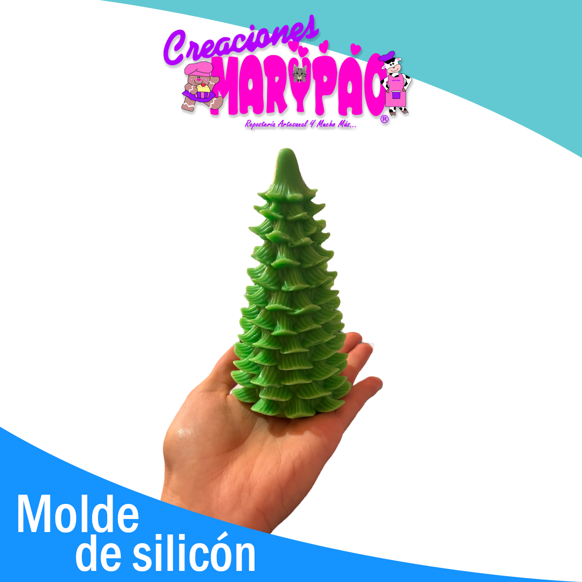 🎄✨ Molde de Silicón Pino Navideño Velas 14 cm ✨🎄