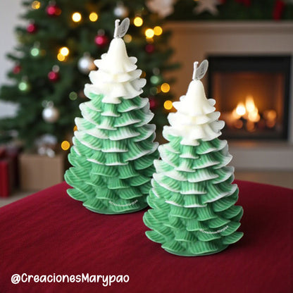 🎄✨ Molde de Silicón Pino Navideño Velas 14 cm ✨🎄