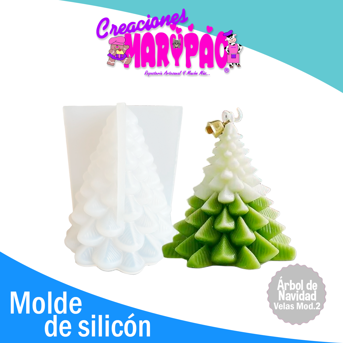 Molde De Silicón Para Velas Árbol de Navidad