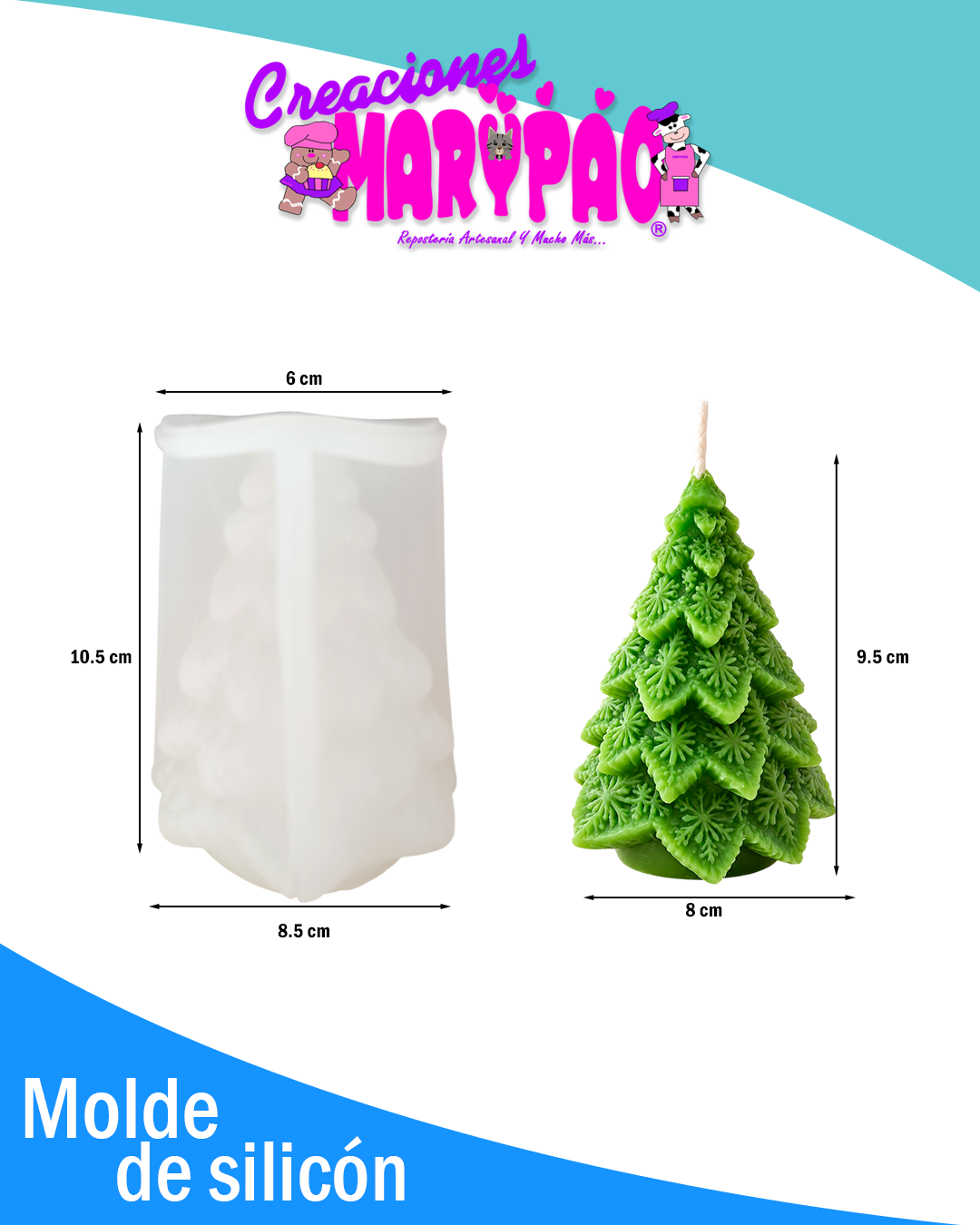 🎄 Molde de Silicón Pino Navideño Elegante Velas Artesanales
