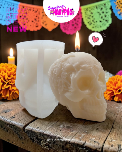 Molde De Silicón Calavera Velas Día de Muertos💀🕯️