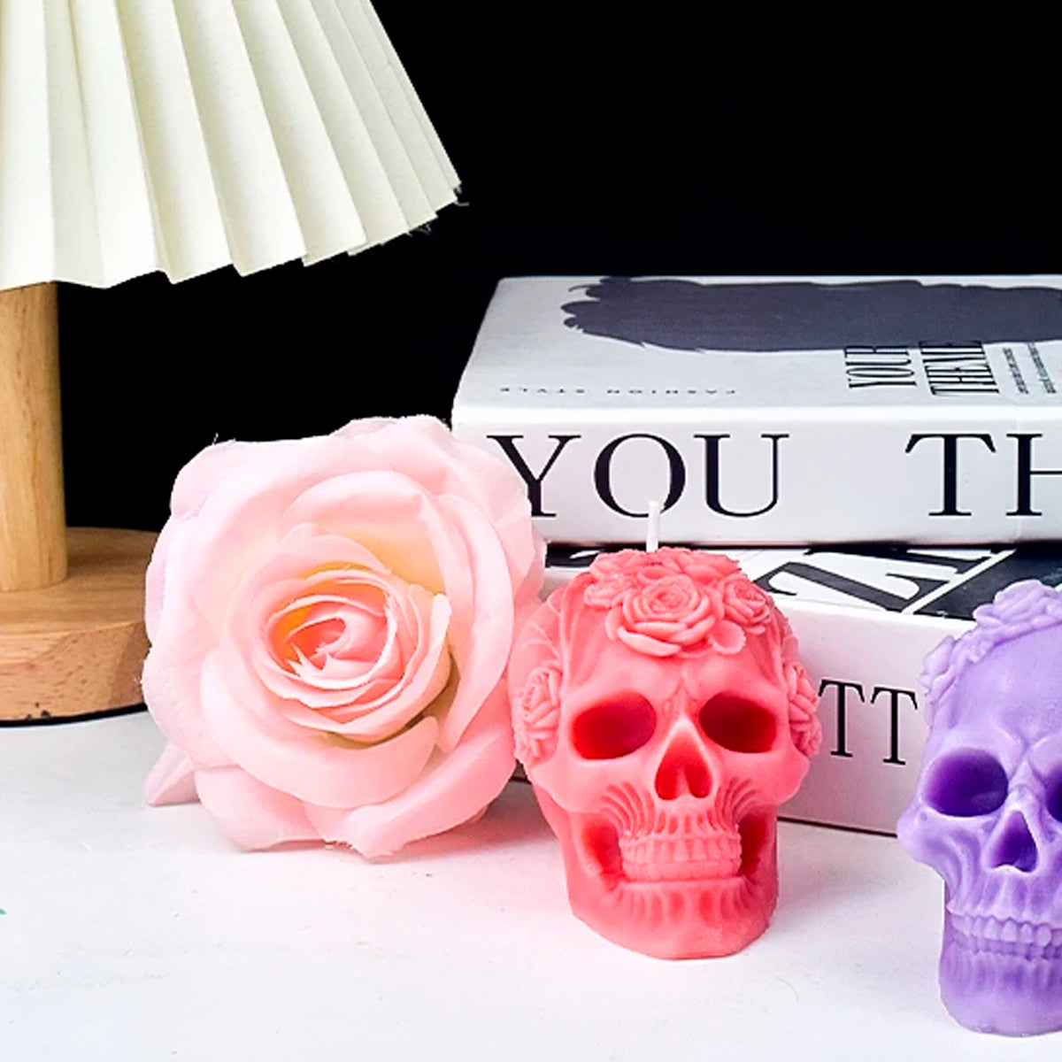 Molde De Silicón Calavera Rosas Velas Día de Muertos