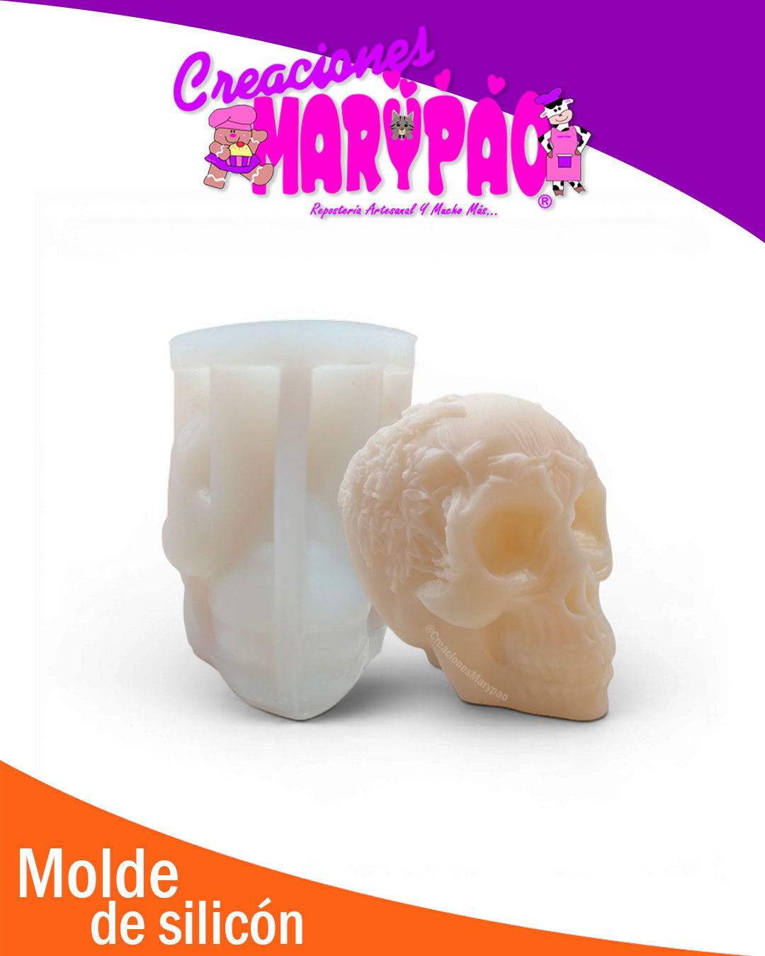 Molde De Silicón Calavera Velas Día de Muertos💀🕯️