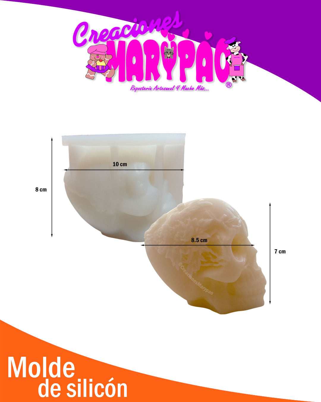 Molde De Silicón Calavera Velas Día de Muertos💀🕯️