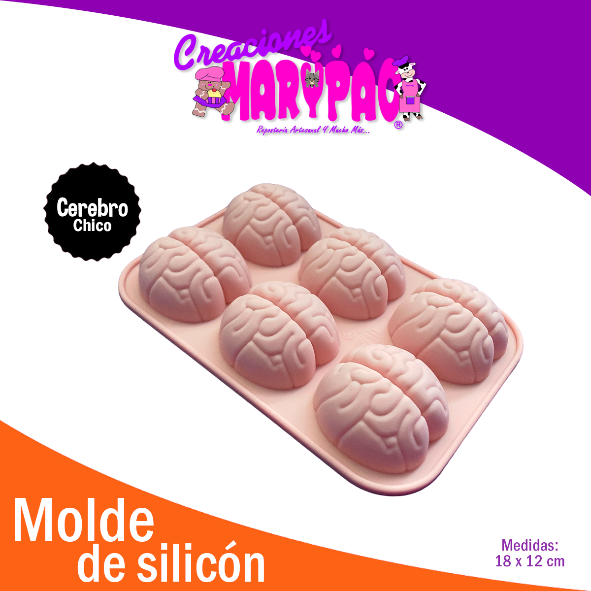 Molde De Silicón Cerebros Chicos Halloween