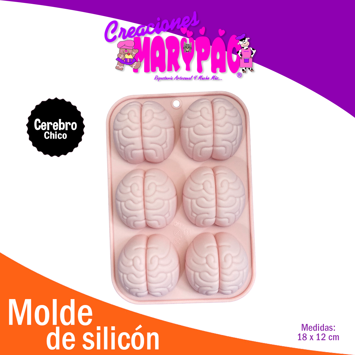 Molde De Silicón Cerebros Chicos Halloween