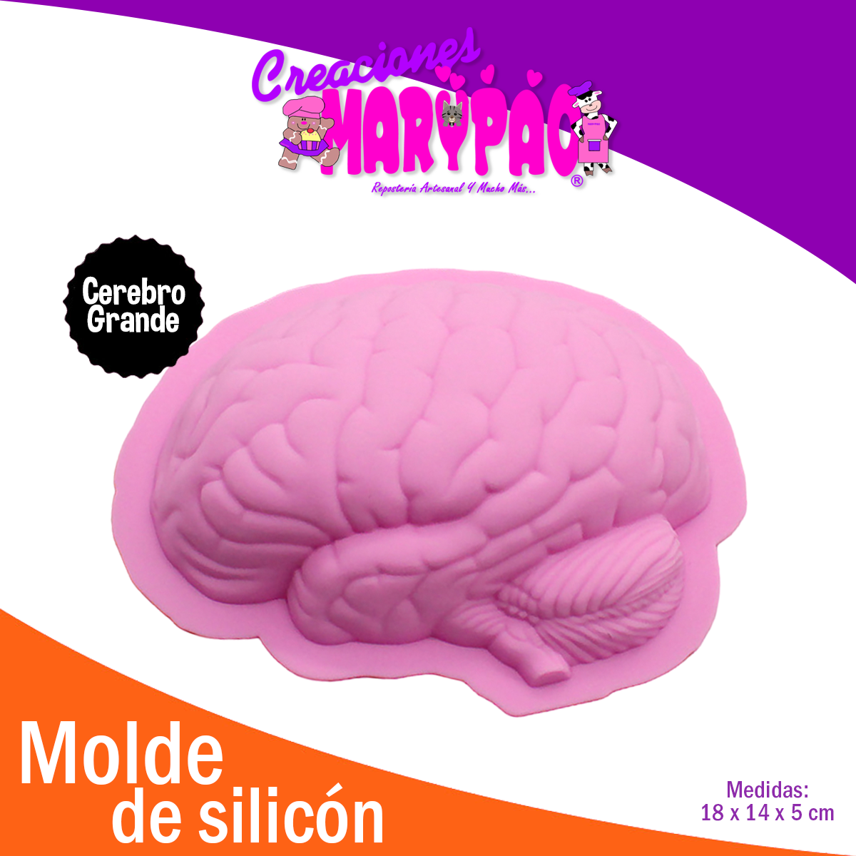 Molde De Silicón Cerebro Grande Halloween