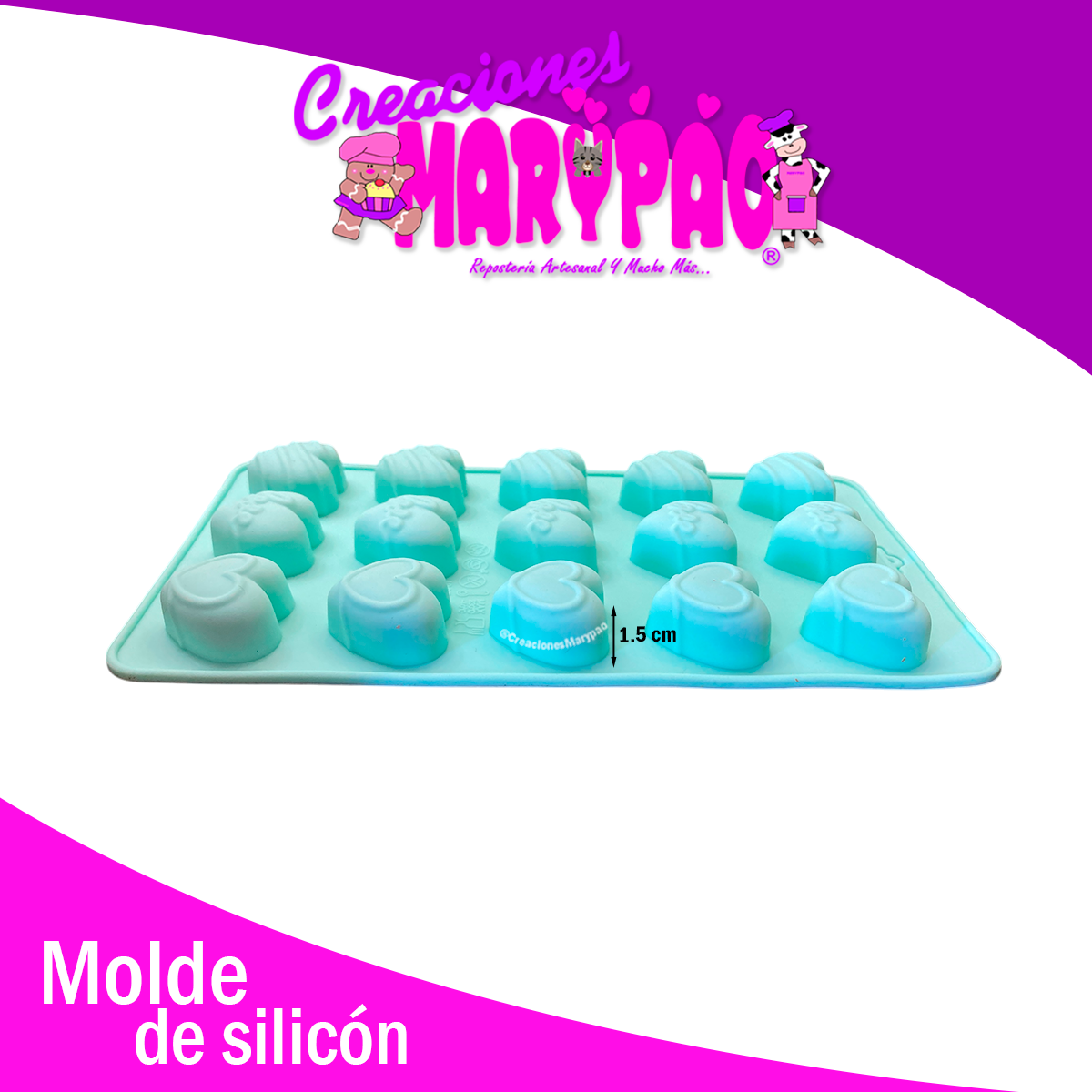 ❤️Moldes de Silicón Corazones, Flores y Pretzel Amor🍫