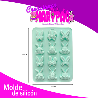 Molde Silicón Pascua Huevitos Orejas Conejo Chocolates