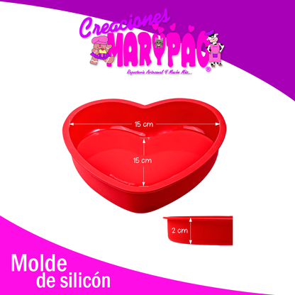 Molde Silicón Corazón 15 Cm Pays 14 De Febrero