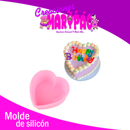 Molde Silicón Corazón Mini Pasteles 8 cm 14 de Febrero