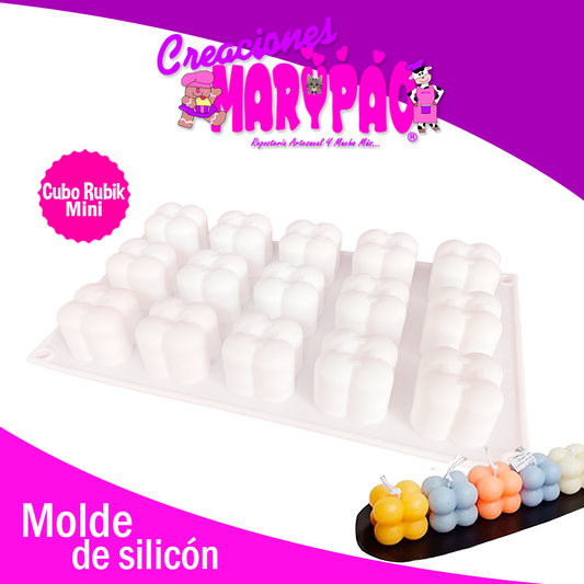 Molde De Silicon Cubo Rubik Mini Velas