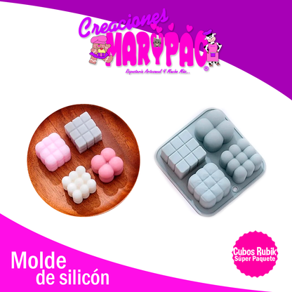 Moldes De Silicon Cubos Rubik Velas Súper Pack